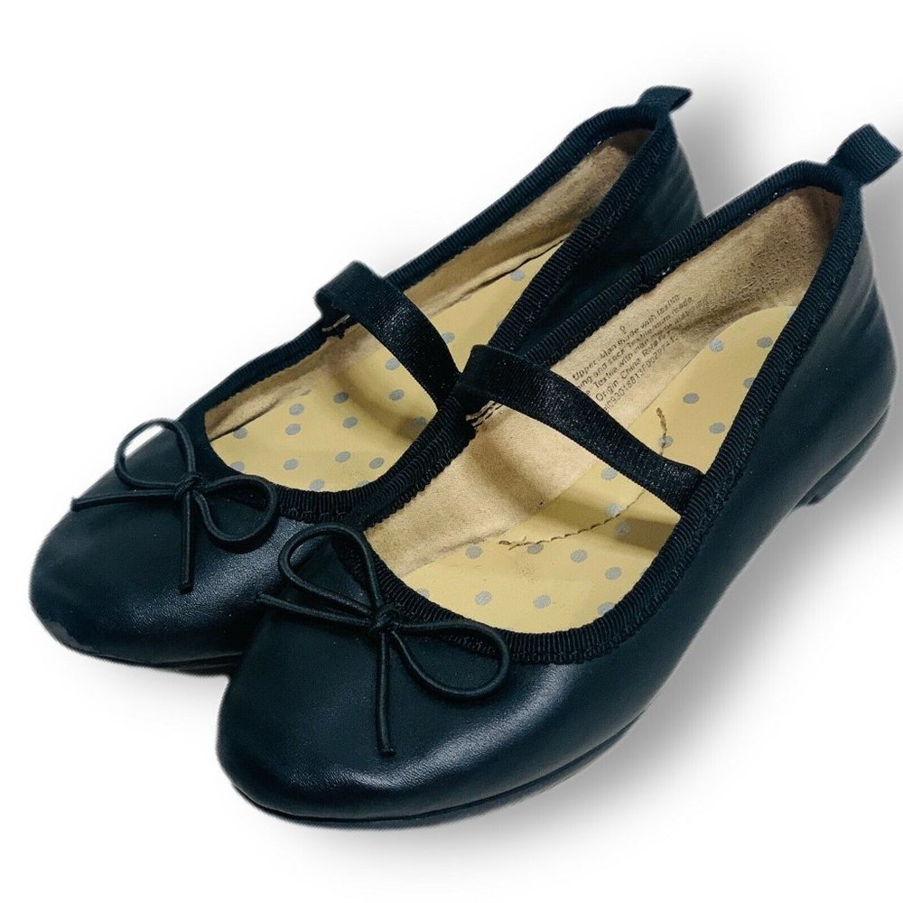 Girls Ballet Flats Slip-On Black Dance Lightweight Slipper-Like Comfort Breath